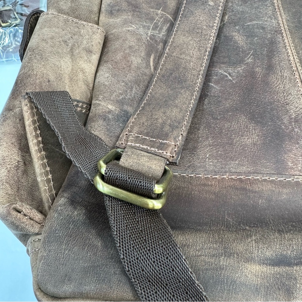 Luxeoria Genuine Leather Travel Backpack Handmade Retro Style NWT - Picture 15 of 15